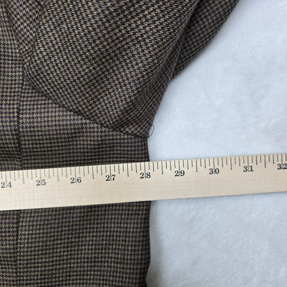 Joseph Feiss Gold Sport Coat Mens 52R 52S Brown Houndstooth Wool Blazer‎